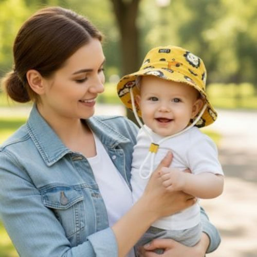 Chapeau bebe Protection anti UV ajustable maman et son bebe