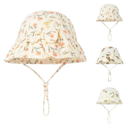 Chapeau bebe protection UV florale design elegant