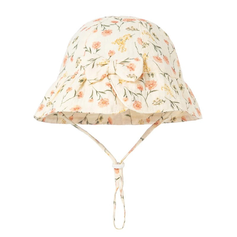 Chapeau bebe protection UV florale dessins de fleurs