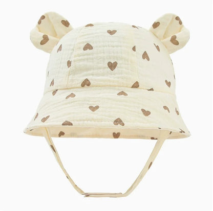 Chapeau bebe respirant coeurs