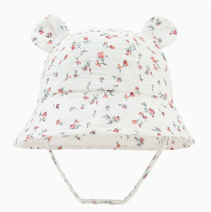 Chapeau bebe respirant fleurs