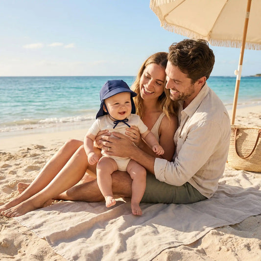 Chapeau bebe sortie en faille a la plage