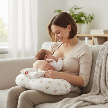 Coussin d'allaitement slim douceur maman allaite son bebe