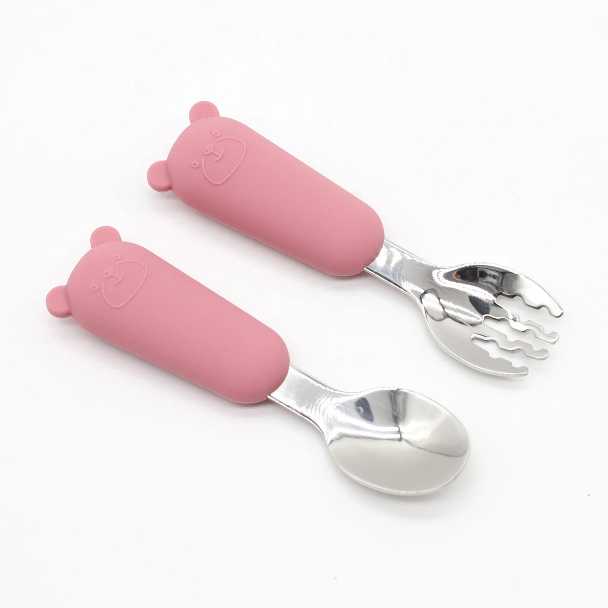 Couvert bébé ergonomique rose