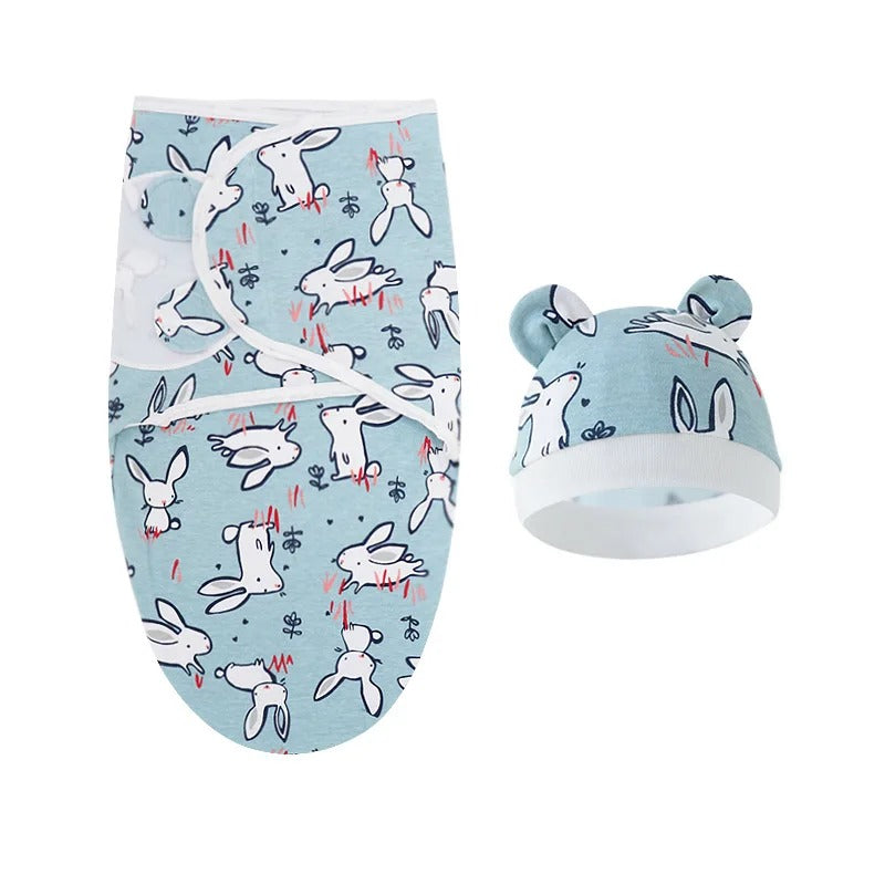 Couverture emmaillotage ultra douce lapins