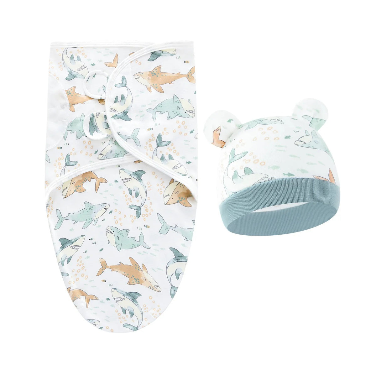 Couverture emmaillotage ultra douce poissons