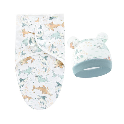 Couverture emmaillotage ultra douce poissons