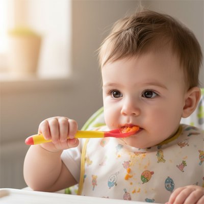 Cuillère bébé | Douceur Ergonomique - Mon P'tit Nid Bébé