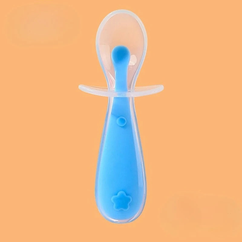 Cuillere bebe en silicone couleur verte