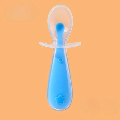 Cuillere bebe en silicone couleur verte