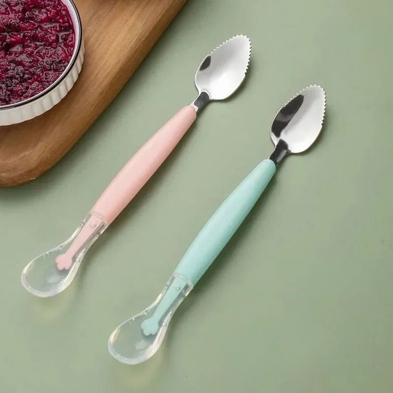 Cuillère bébé | Silicone Double Tête - Mon P'tit Nid Bébé