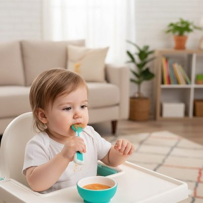 Cuillère bébé | Silicone Ergonomique - Mon P'tit Nid Bébé