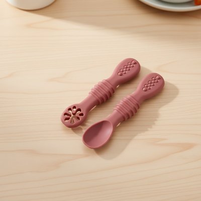 Cuillère bébé | Silicone Ergonomique - Mon P'tit Nid Bébé