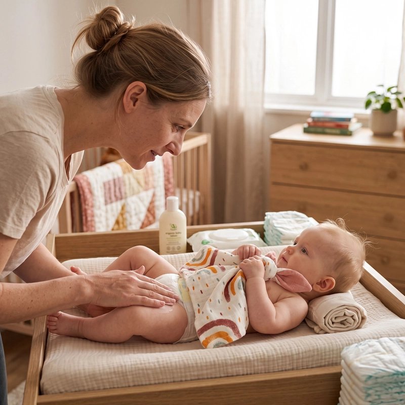 Doudou bebe coton bio ultra doux maman change son bebe