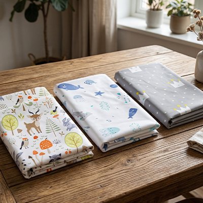Drap housse lit bebe Respirant Doux 