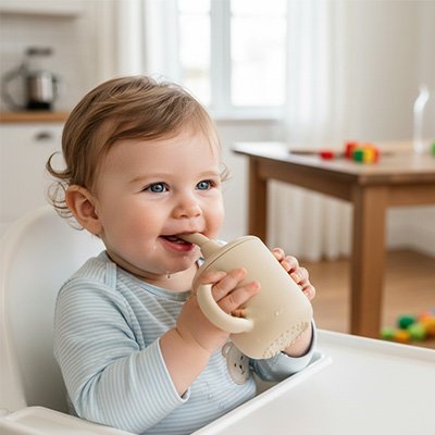 Gobelet bebe rend le bebe plus confiant