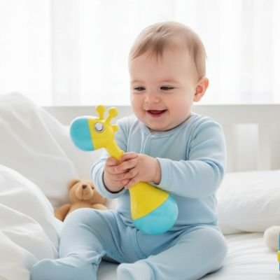 Hochet bébé | Éveil Sensoriel - Mon P'tit Nid Bébé