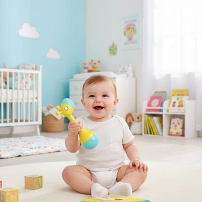 Hochet bébé | Éveil Sensoriel - Mon P'tit Nid Bébé