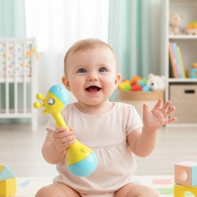 Hochet bébé | Éveil Sensoriel - Mon P'tit Nid Bébé