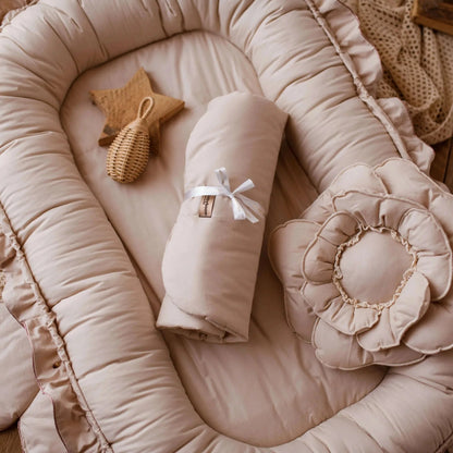 Lit bébé | Cocon Coton Portable - Mon P'tit Nid Bébé