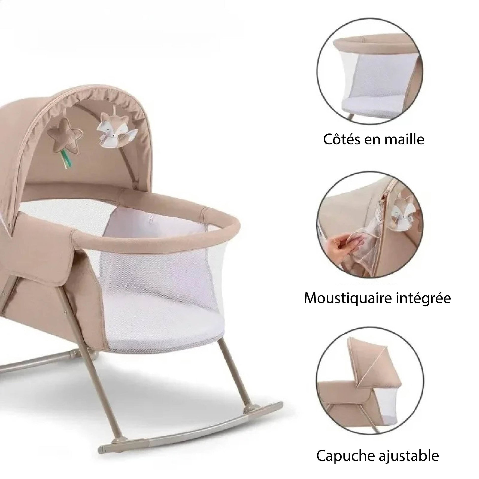 Lit bébé | Pliable Portable avec Moustiquaire - Mon P'tit Nid Bébé