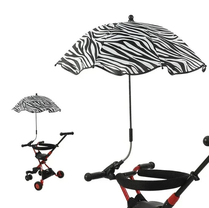 Ombrelle poussette couleur unie noir blanc