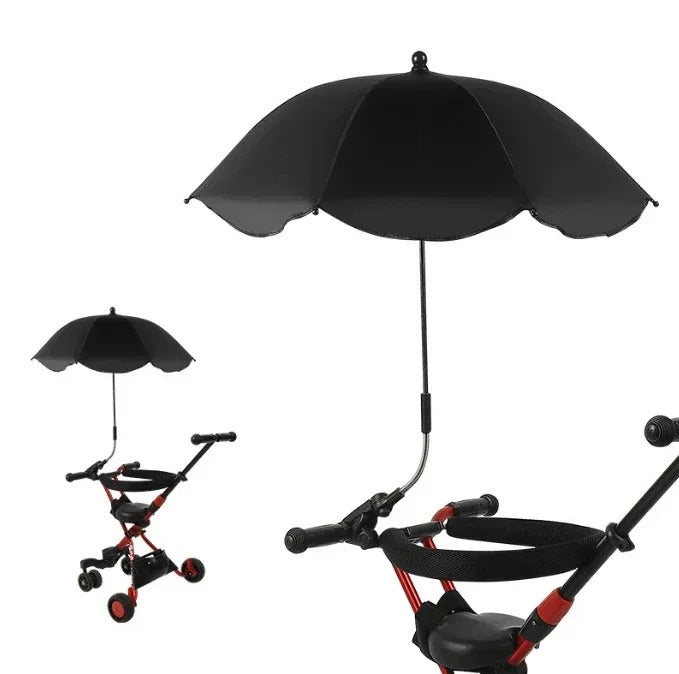 Ombrelle poussette couleur unie noire