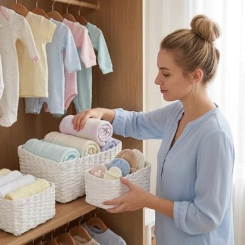Panier rangement bebe elegance Fonctionnelle maman range les affares de son bebe