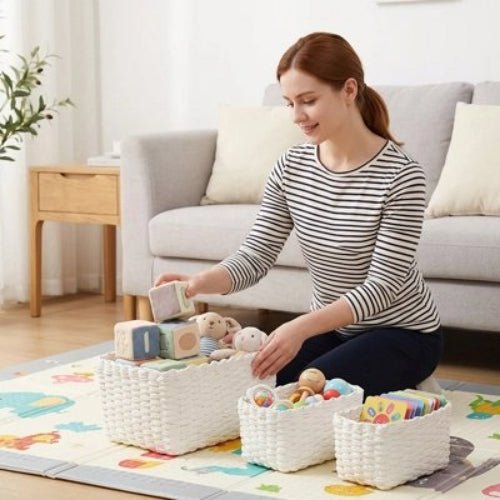 Panier rangement bebe elegance fonctionnelle maman range au salon
