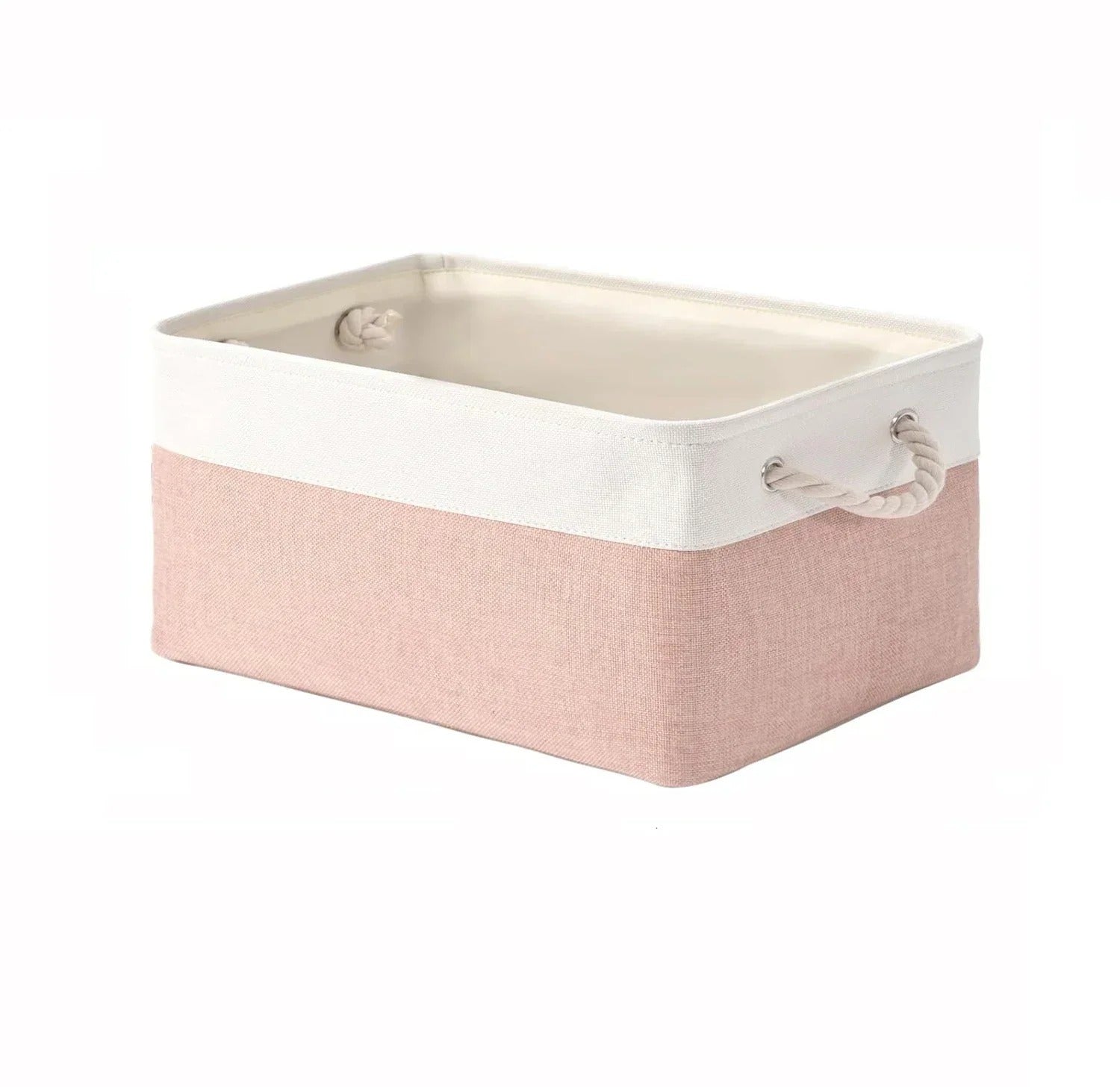 Panier rangement bebe elegant et pratique blanc rose