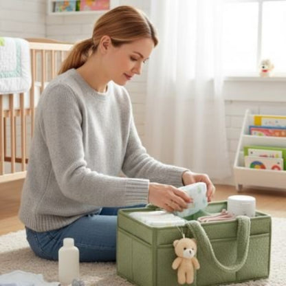 Panier rangement bebe organisateur efficace maman range dans le panier