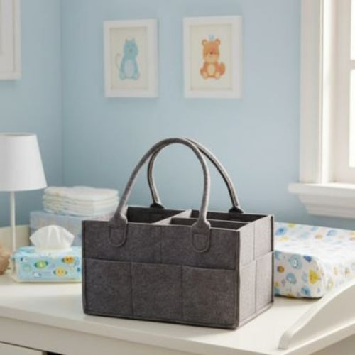 Panier rangement bebe pratique et design gris