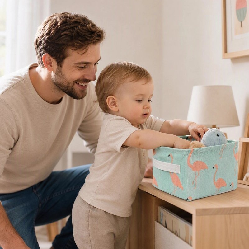 Panier rangement bebe scandi papa et bébé rangent