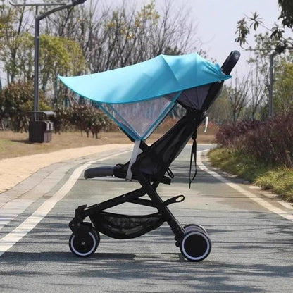 Parasol poussette double confort bleu