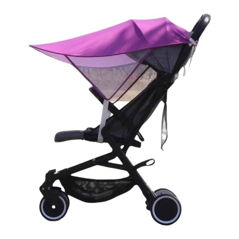 Parasol poussette double confort rose