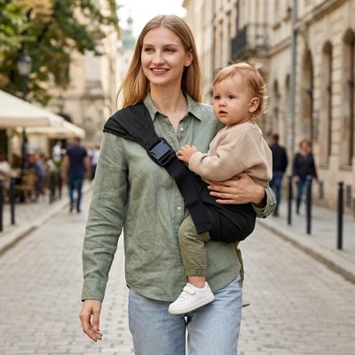 Porte bébé confortable maman et bebe balade a pied
