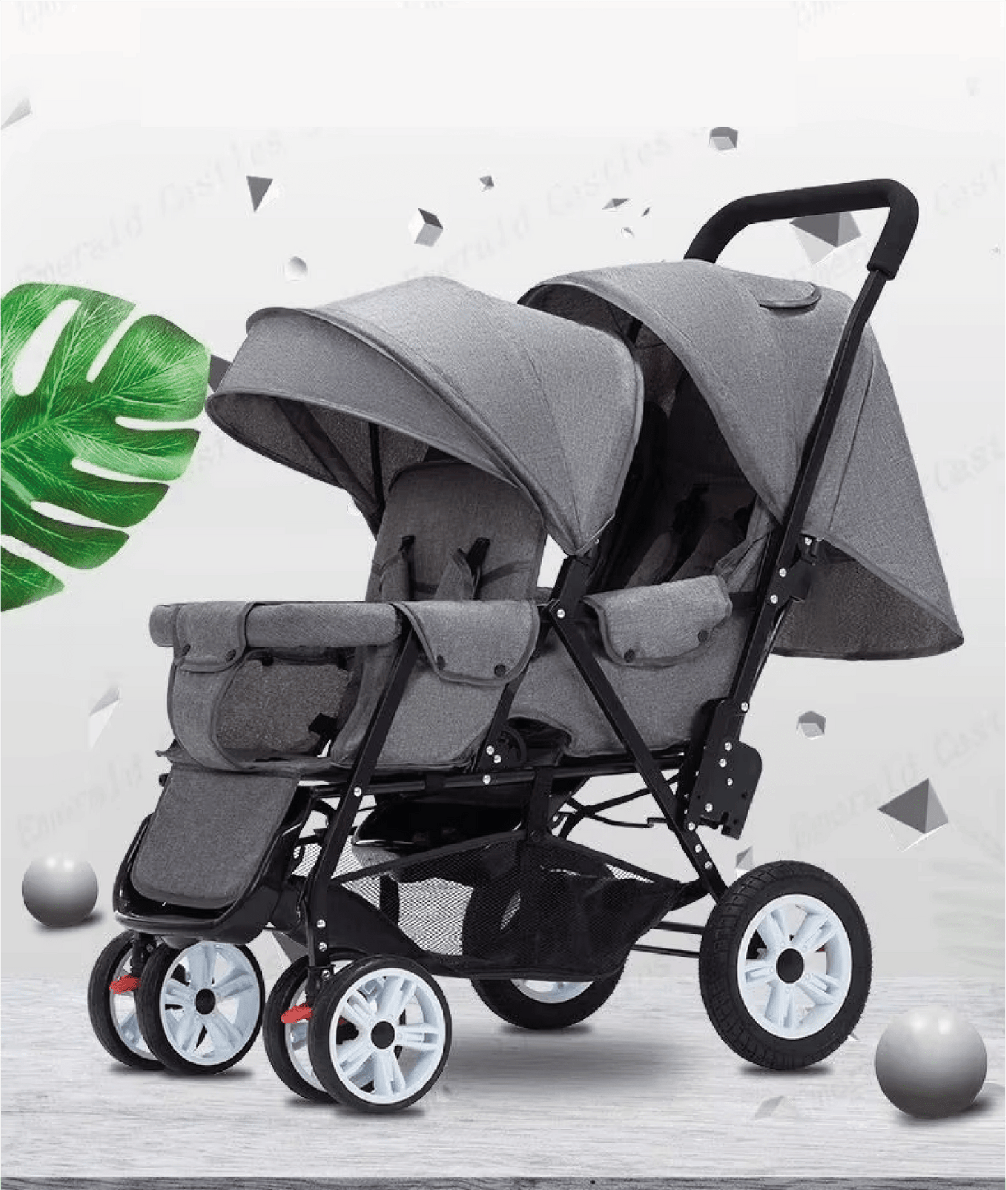 Poussette bébé | Double Compacte Pliable - Mon P'tit Nid Bébé