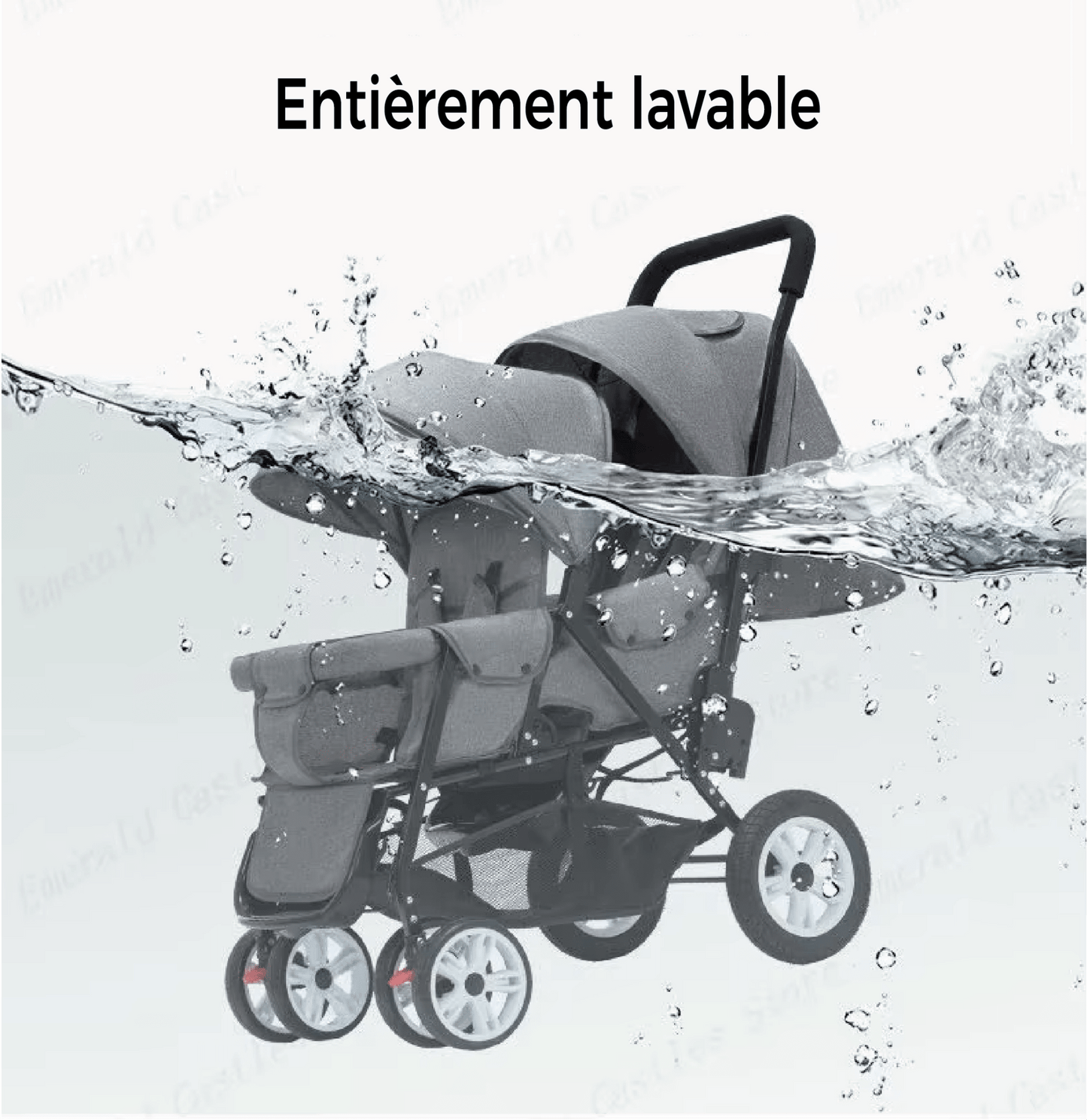 Poussette bébé | Double Compacte Pliable - Mon P'tit Nid Bébé