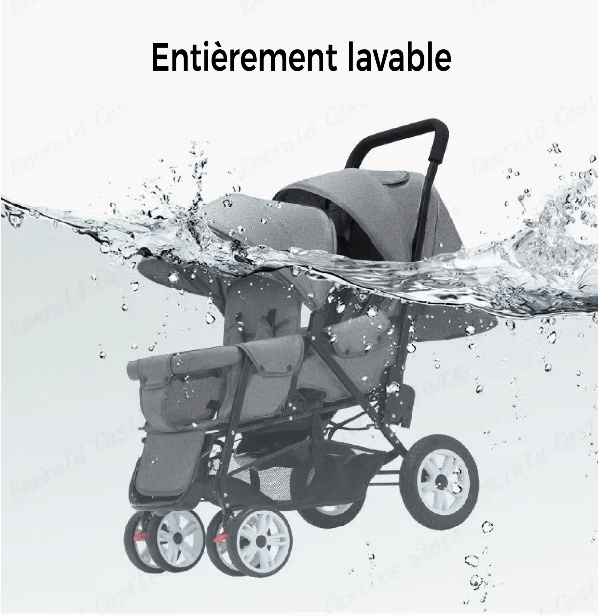 Poussette bébé | Double Compacte Pliable - Mon P'tit Nid Bébé