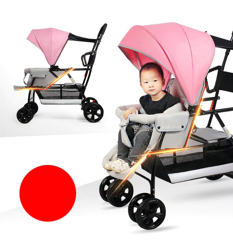 Poussette bebe double legere bebe dans sa poussette