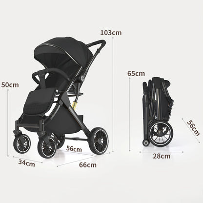 Poussette bebe suspension 4 roues avec ses dimensions