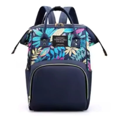 Sac a langer bleu fleuri