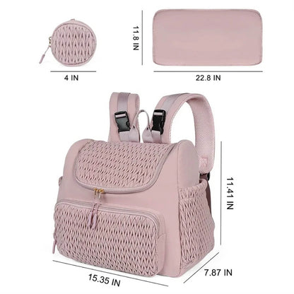 Sac a langer ultra organise rose avec ses dimensions