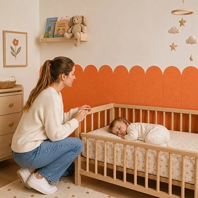 Stickers muraux chambre deco frequentation maman regarde bebe dormir