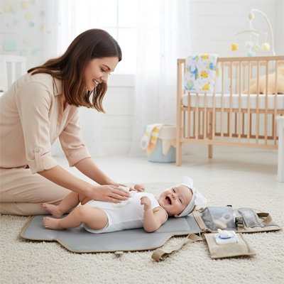 Tapis à langer nomade | Compact & Imperméable - Mon P'tit Bébé