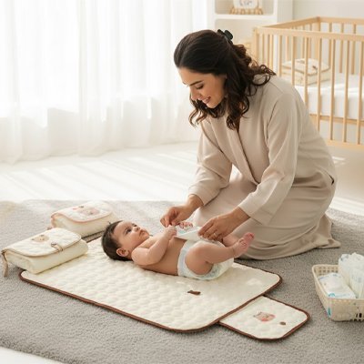 Tapis à langer nomade | Compact & Imperméable - Mon P'tit Bébé