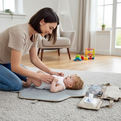 Tapis à langer nomade | Compact & Imperméable - Mon P'tit Bébé