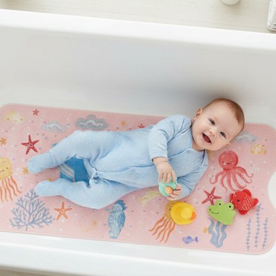 Tapis de bain bebe protection antiderapante bebe est dans la baignoire