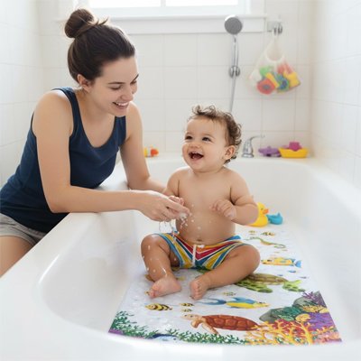 Tapis de bain pour bébé antidérapant sécurisé bébé prend son bain