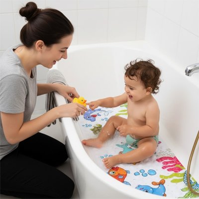 Tapis de bain pour bébé | Antidérapant Sécurisé - Mon P'tit Nid Bébé